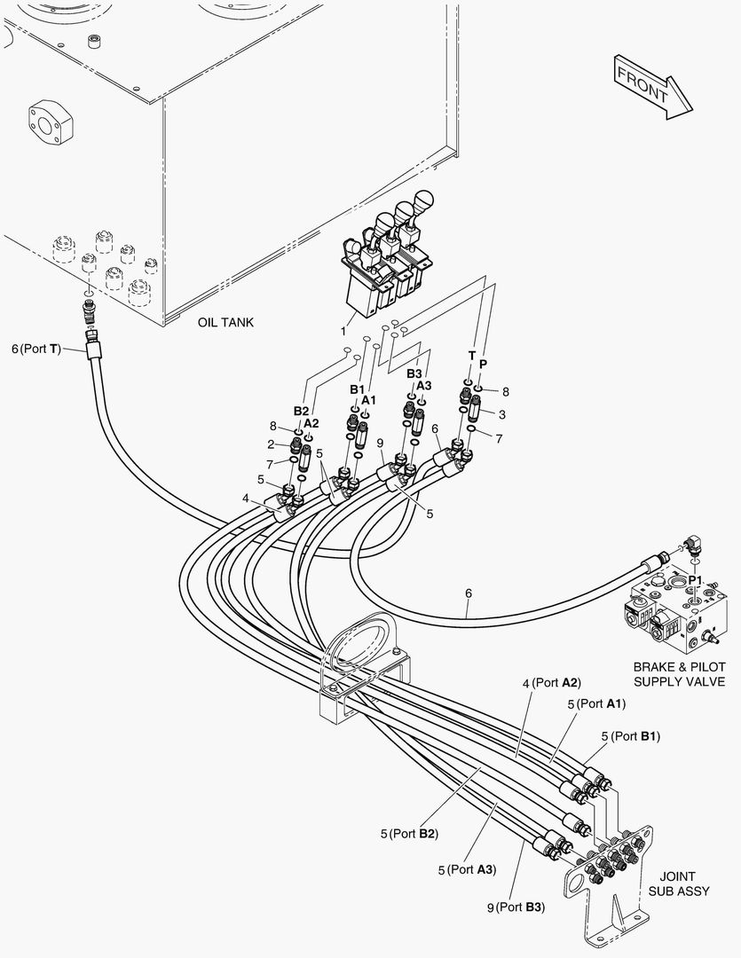ТРУБОПРОВОД СЕРВОУПРАВЛЕНИЯ - ПАЛЕЦ + 3 КАТУШКИ