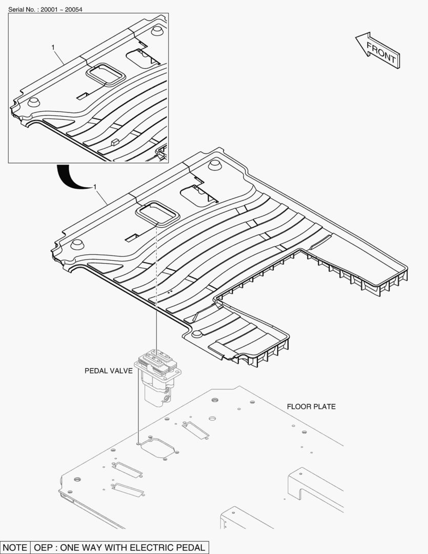 7670 FLOOR MAT - TWO WAY OR OEP(ROPS)
