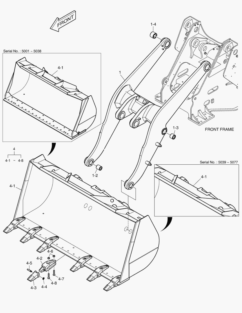 5270 LOADER ARM & BUCKET - HOMOLOGATION
