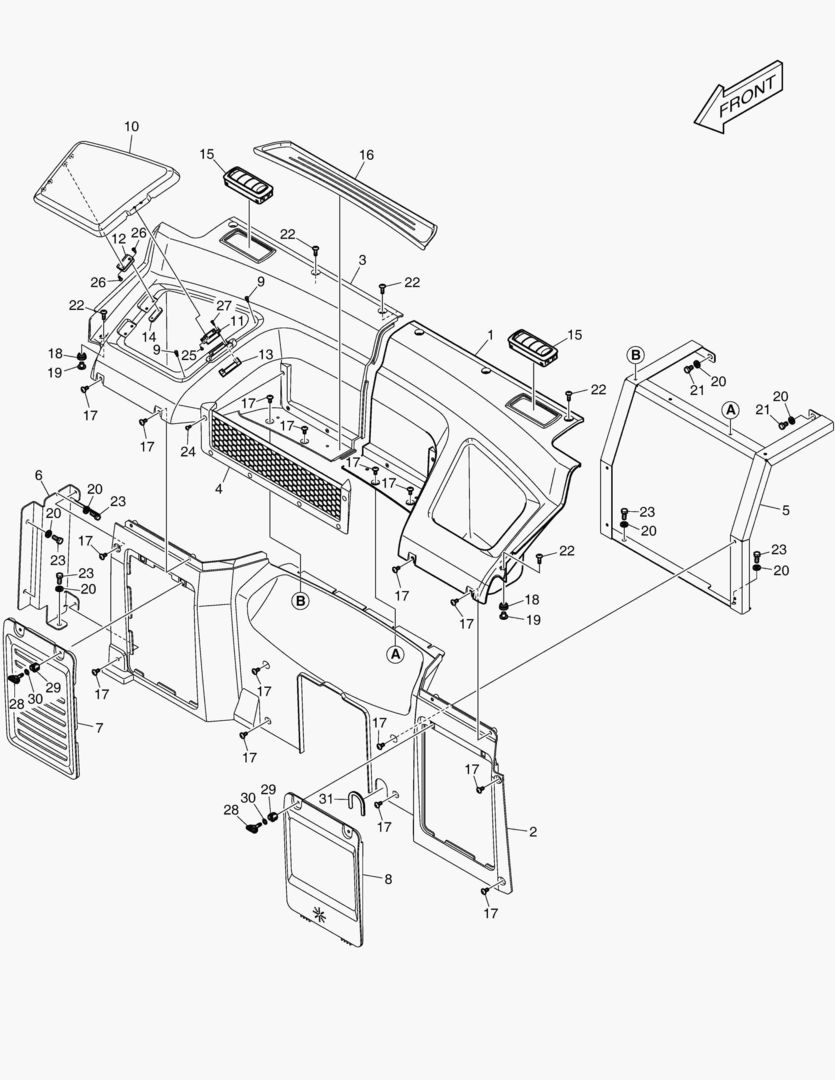 КРЫШКА В СБОРЕ - ЗАДНЯЯ