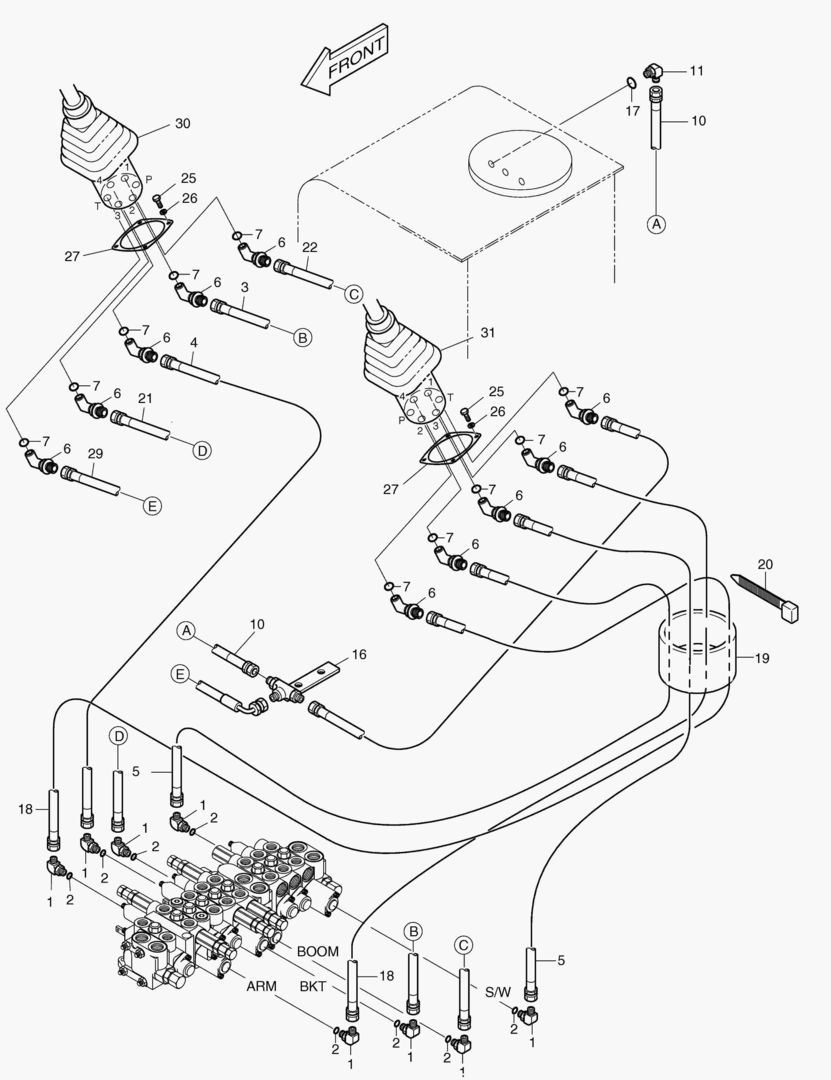 Схема ТРУБОПРОВОД СЕРВОУПРАВЛЕНИЯ(2)