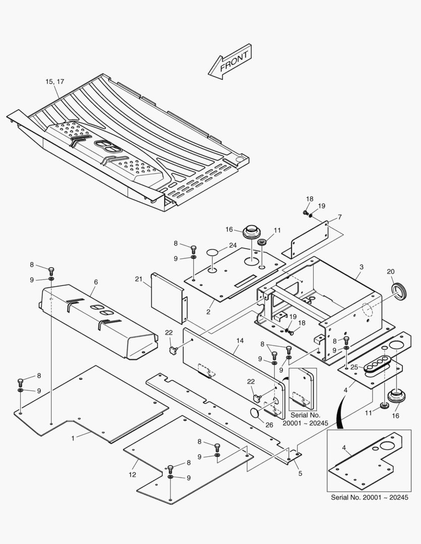 ЛИСТ НАСТИЛА В СБОРЕ - КРЫША НАД СИДЕНЬЕМ ВОДИТЕЛЯ