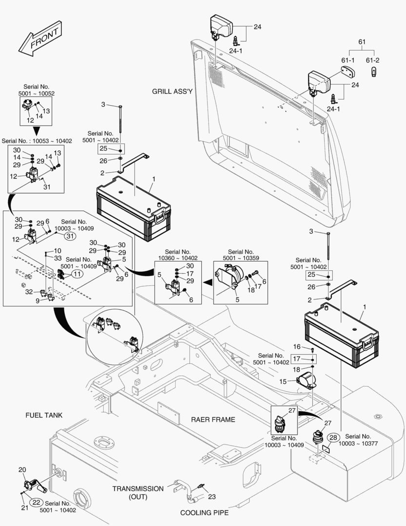 1490 ELECTRIC PARTS - BATTERY & REAR LAMP