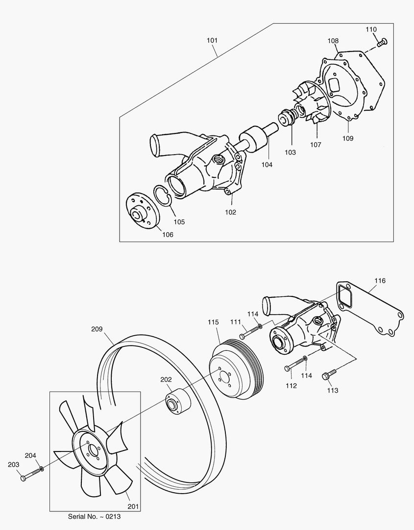 012 WATER PUMP & COOLING FAN