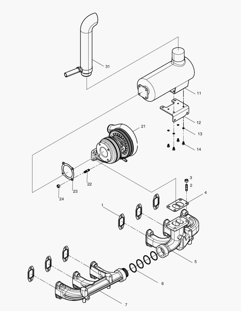 035 INTAKE & EXHAUST PIPE ASSY(1)