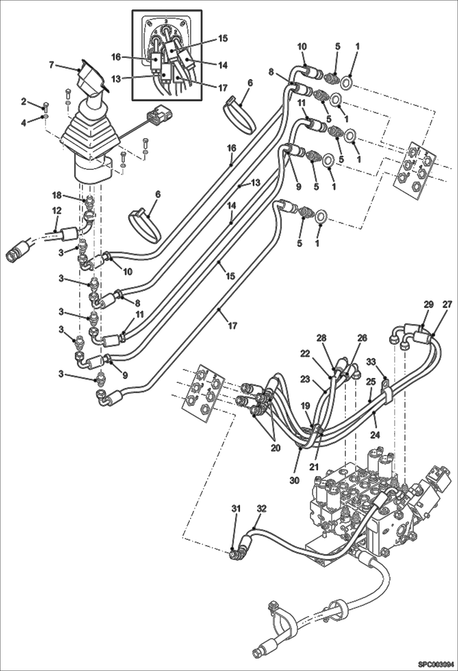 УСТАНОВКА ДЖОЙСТИКА (СЕРИЙНЫЙ НОМЕР AC1C11001 - AC1C11238, AC1D11001 - AC1D11999)