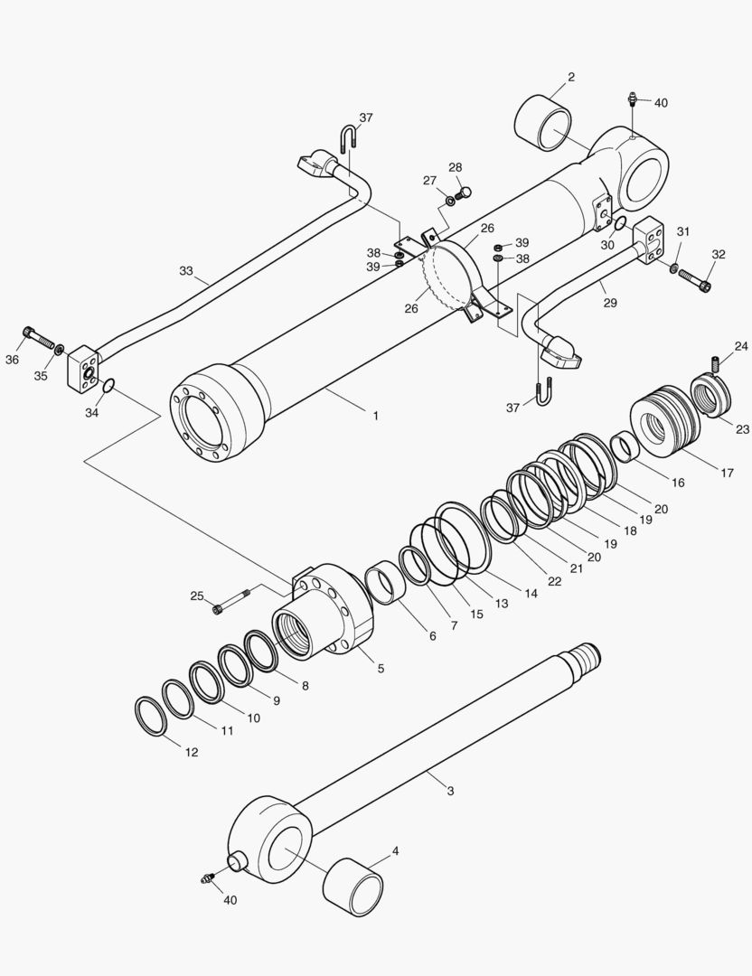 ЦИЛИНДР КОВША - РУКОЯТЬ 6.2 м