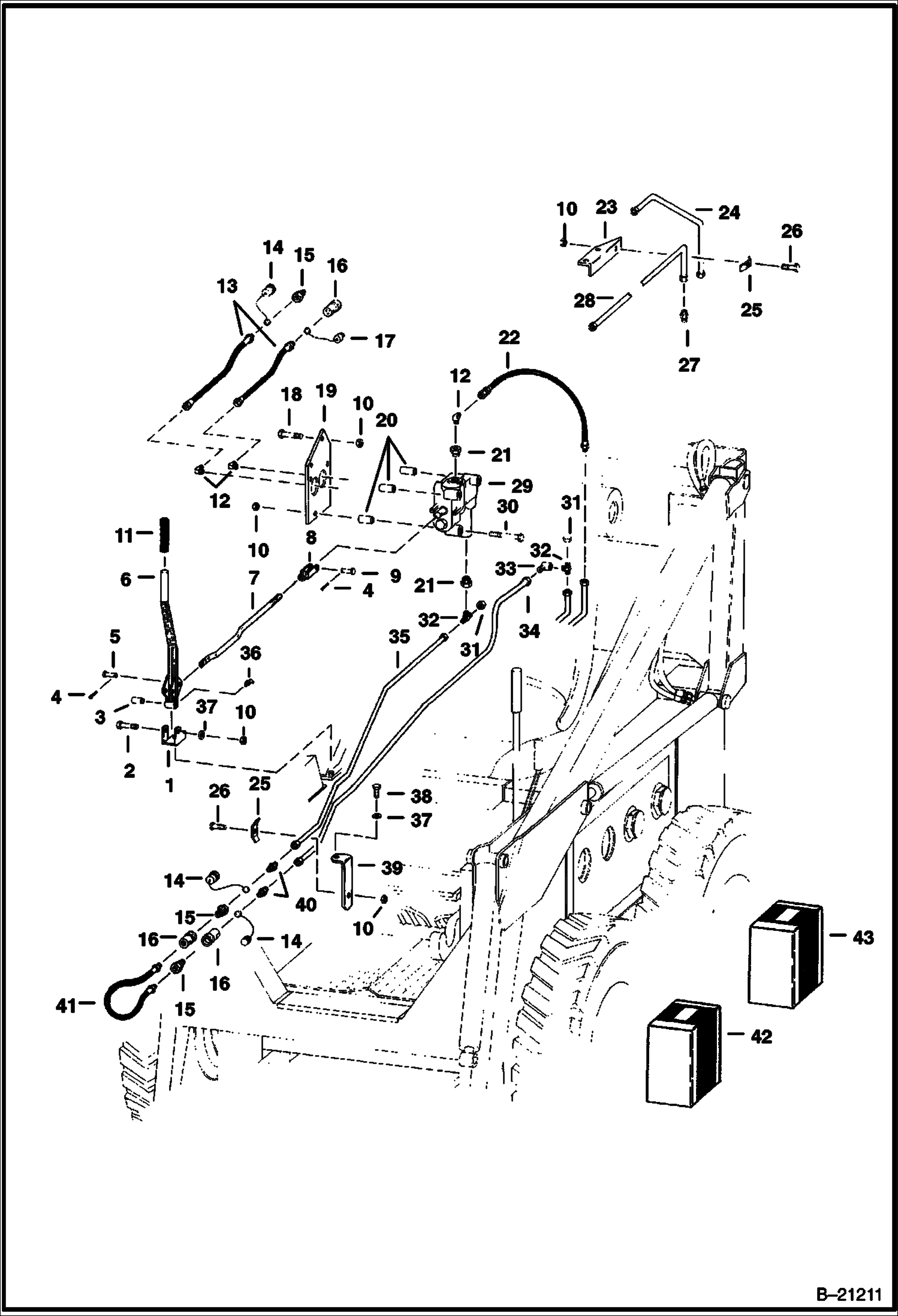 ВСПОМОГАТЕЛЬНЫЕ ГИДРОЛИНИИ СМОНТИРОВАННЫЙ НА РАМЕ - 2 БЛОКА УПРАВЛЕНИЯ