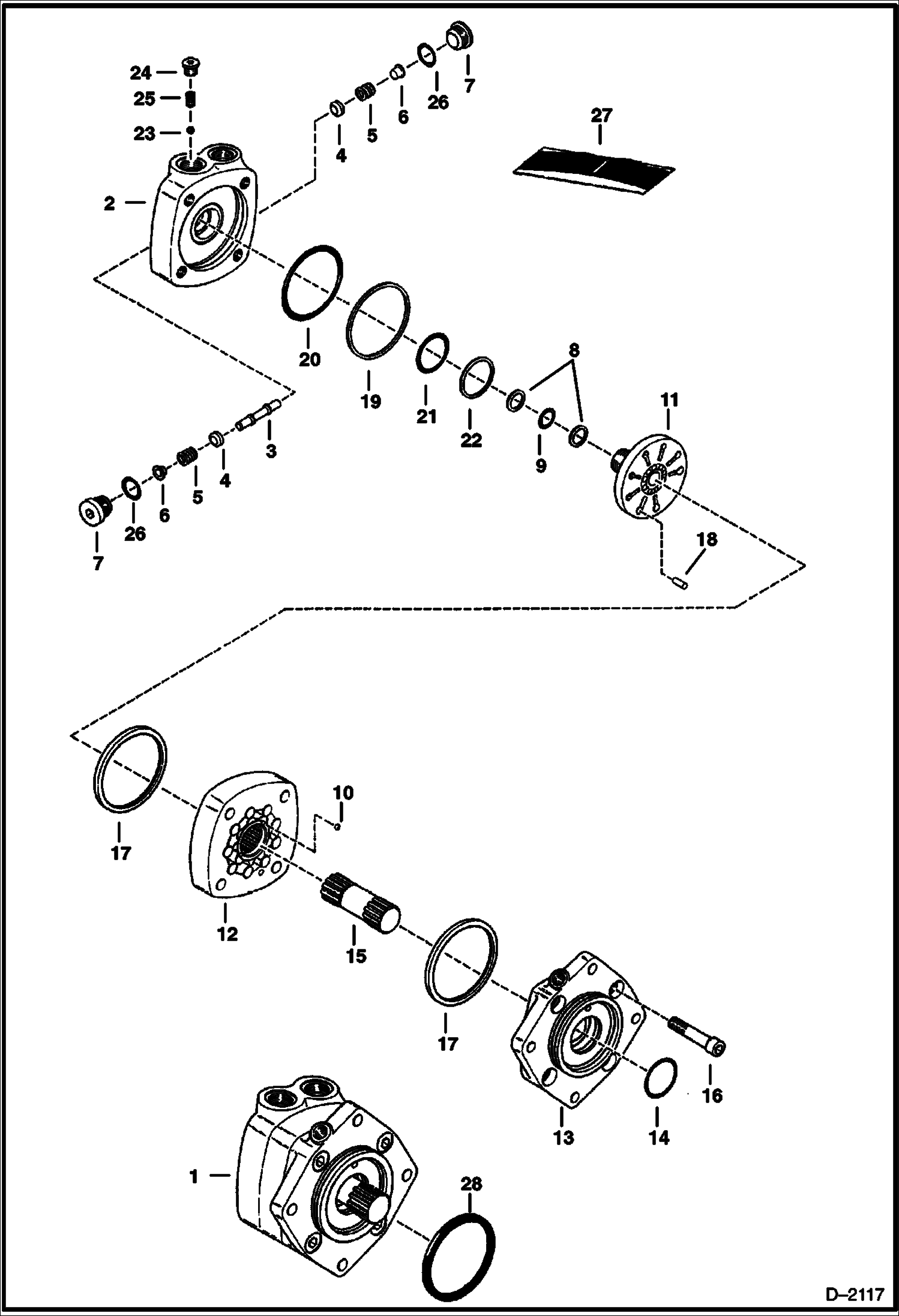 Схема ГИДРОСТАТИЧЕСКИЙ ДВИГАТЕЛЬ (МОДЕЛЬ 137-1001-001)