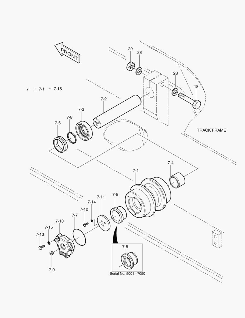 2140 UPPER ROLLER [5001 ~9480]