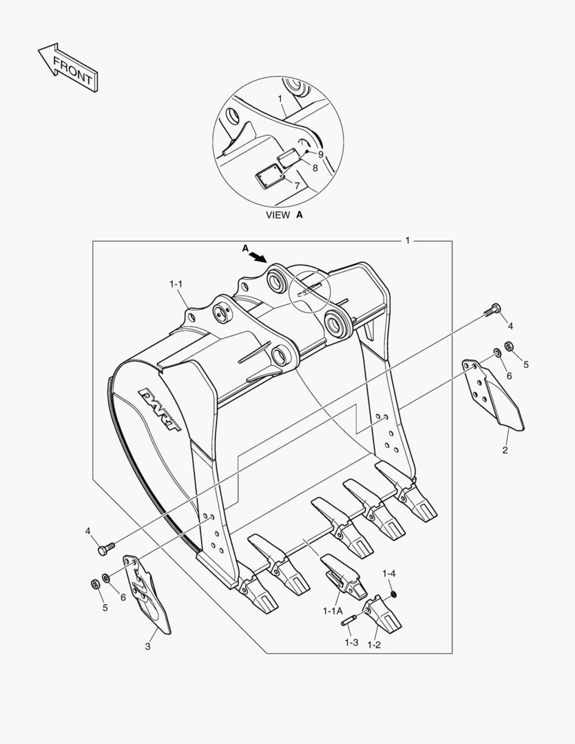 6860 BUCKET ASS`Y - 1.32mВі(57`) - SIDE PIN [1001~1703]