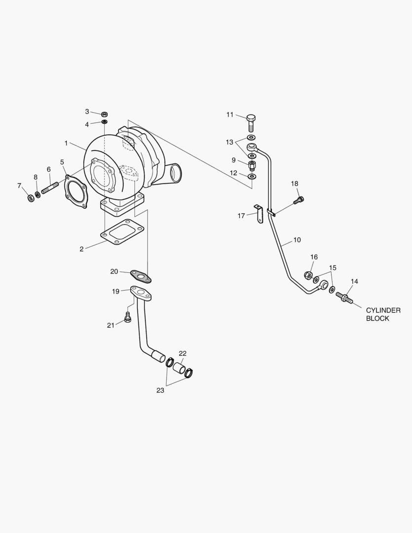 014 TURBO CHARGER & OIL PIPE