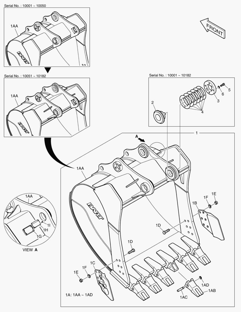 6890 BUCKET ASS`Y - 1.79mВі(57`) - SIDE PIN [10001~10231]
