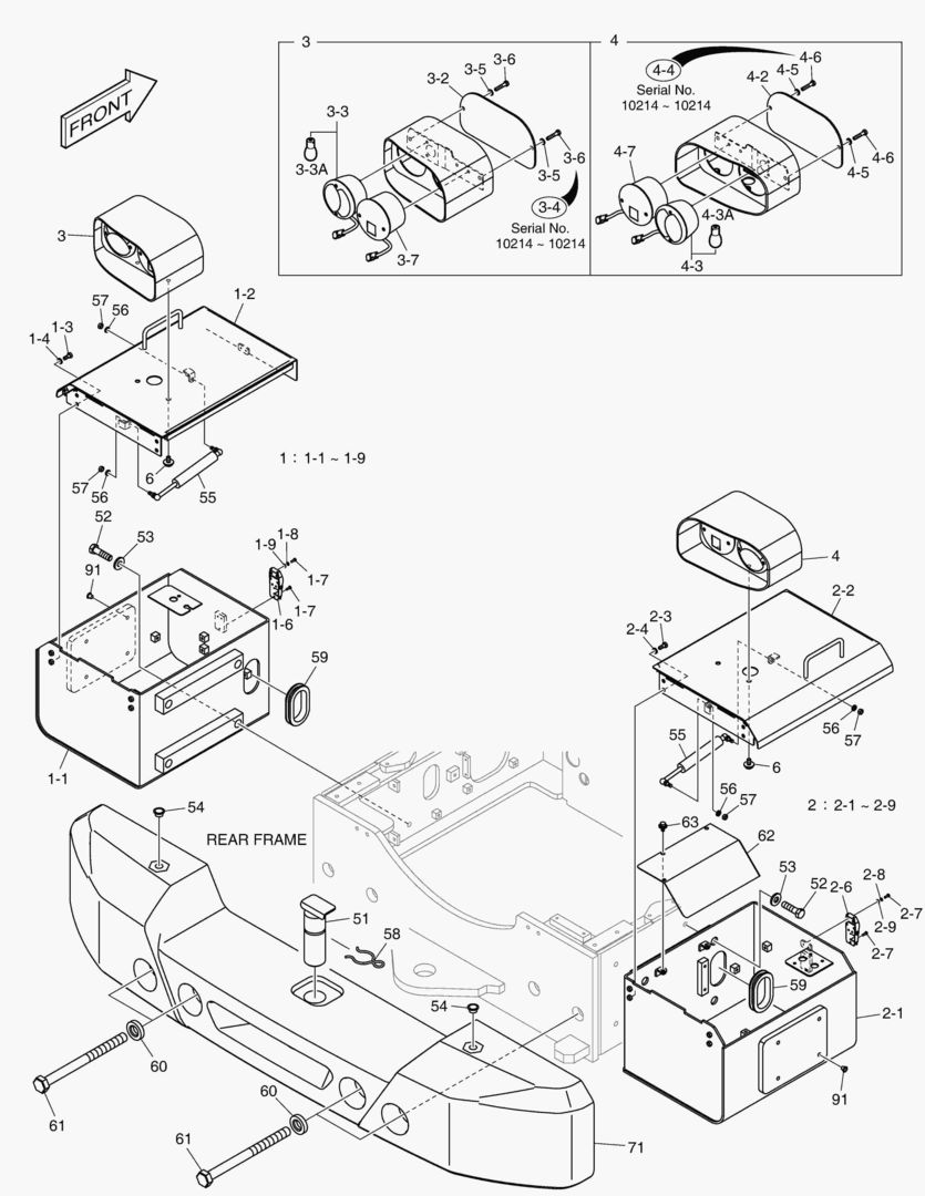 1480 COUNTER WEIGHT & REAR LAMP