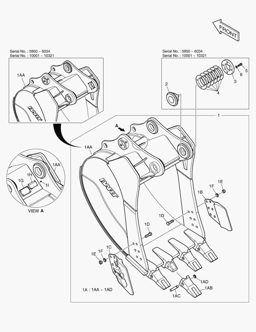 6690 BUCKET ASS`Y - 1.20mВі(42`) - SIDE PIN