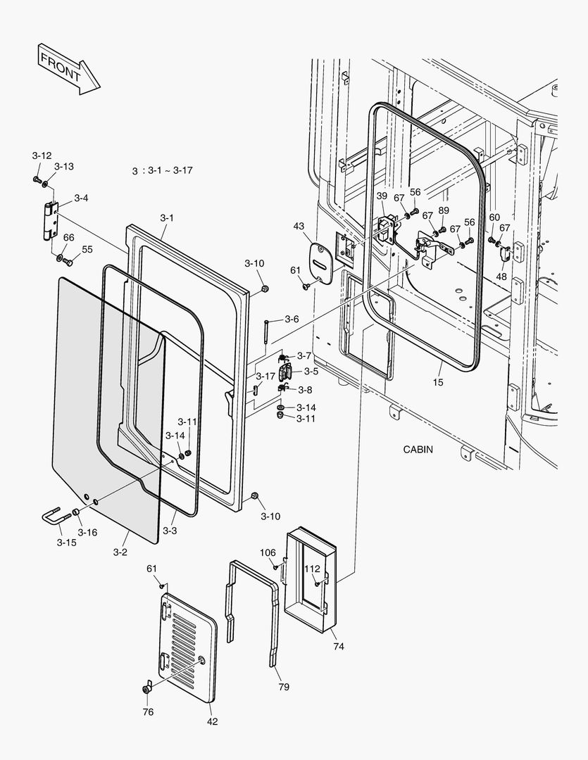 5740 CABIN(5) - DOOR ASS`Y(R.H)