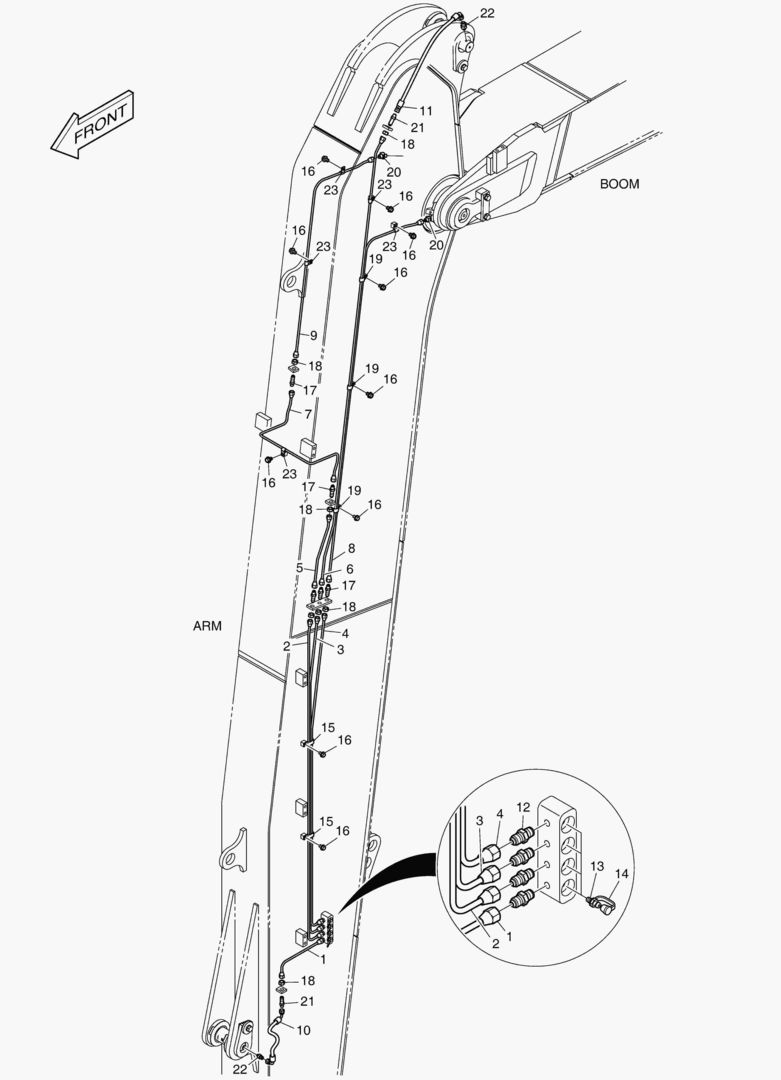 ТРУБОПРОВОД СМАЗОЧНОЙ СИСТЕМЫ - РУКОЯТЬ 6.2 м
