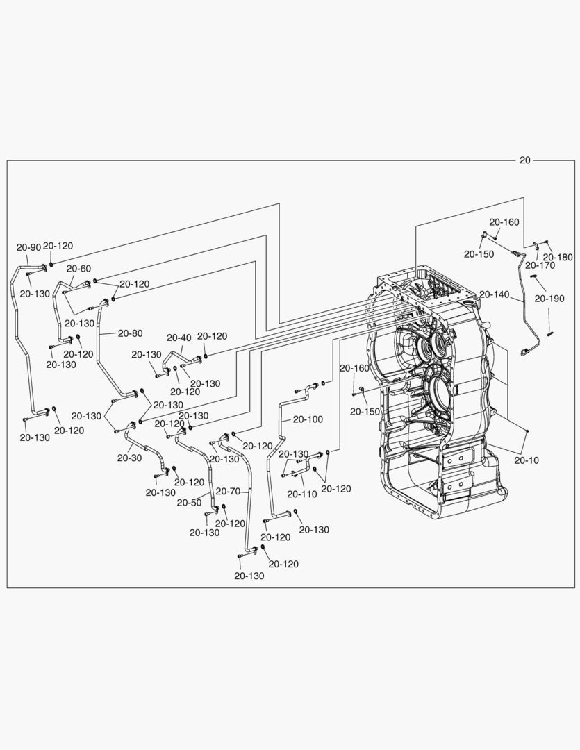 Схема G070-140 GEARBOX HOUSING - REAR [~7X1242]