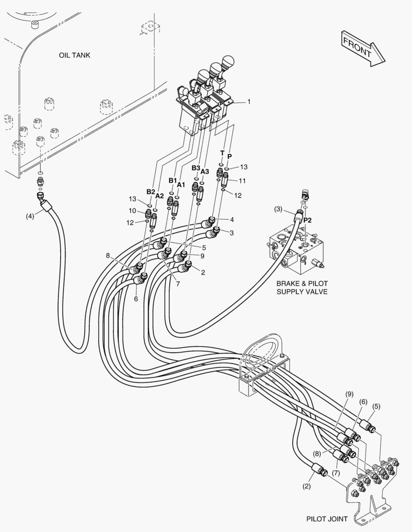 ТРУБОПРОВОД СЕРВОУПРАВЛЕНИЯ - ПАЛЕЦ + 3 КАТУШКИ