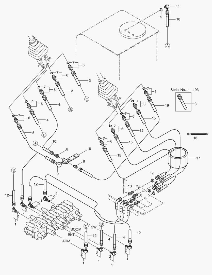 ТРУБОПРОВОД ГИДРАВЛИЧЕСКОЙ СИСТЕМЫ(5-1) ДЛЯ США