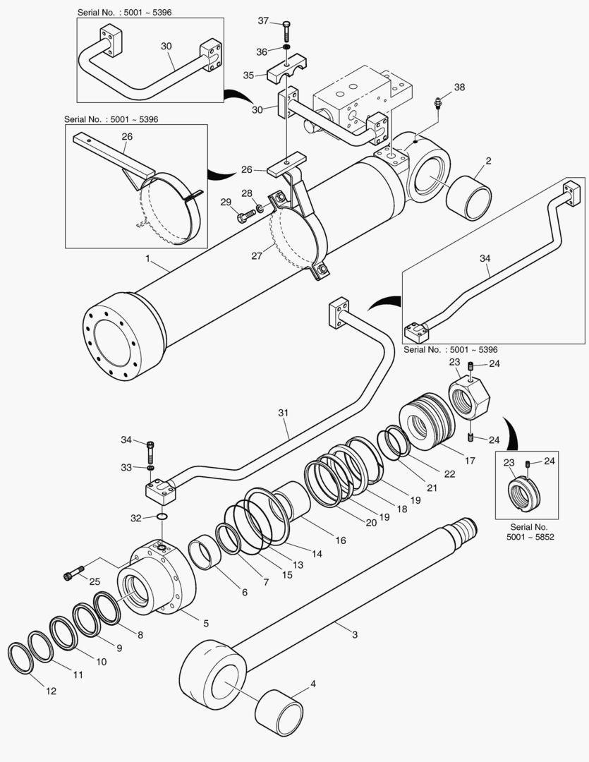 Спецтехника 4500 BOOM CYLINDER - R.H. (LOCK VALVE) [5001~5867] - главное фото