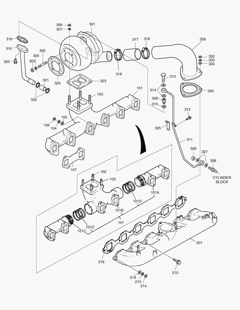 013 INTAKE & EXHAUST MANIFOLD