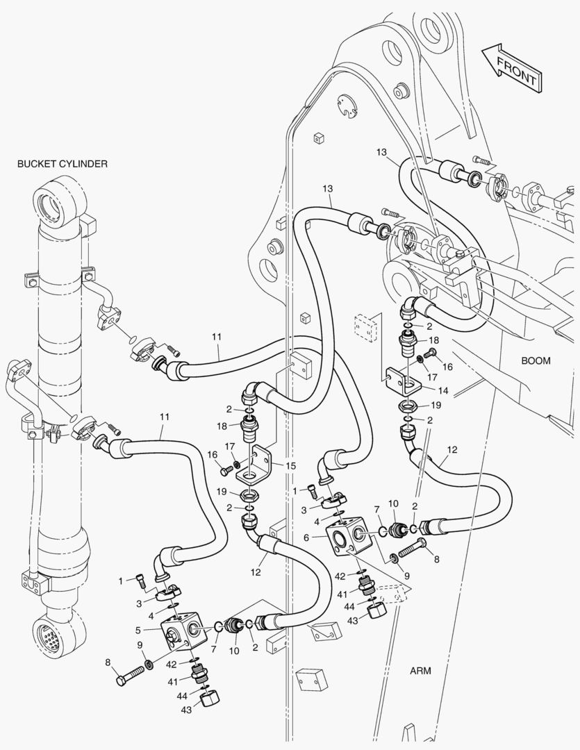 ГИДРОСИСТЕМА РУКОЯТИ - ГРЕЙФЕРНЫЙ КОВШ РУКОЯТЬ 2.5 м