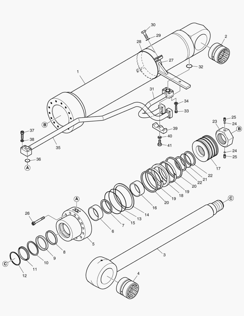 Схема ЦИЛИНДР СТРЕЛЫ - ПРАВОСТОРОННИЙ