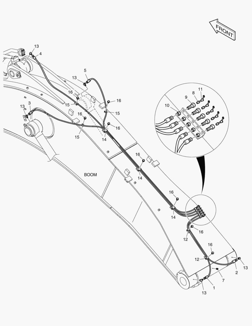 ТРУБОПРОВОД СМАЗОЧНОЙ СИСТЕМЫ - СТРЕЛА 7.1 м