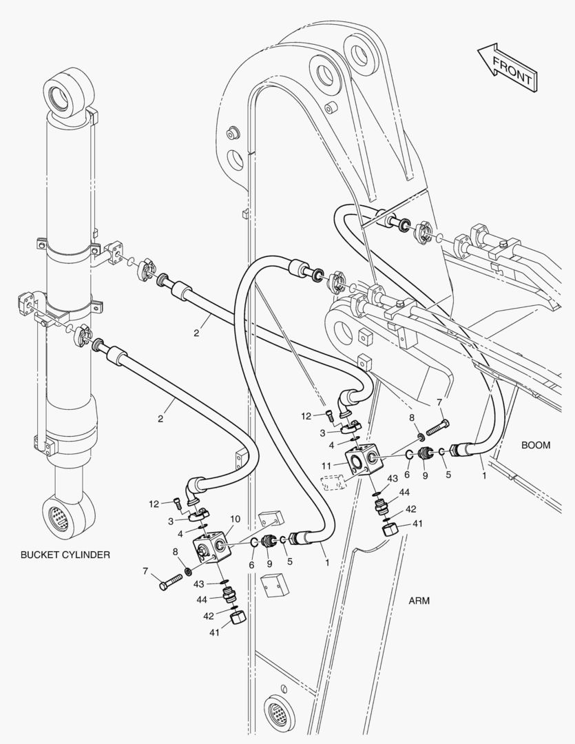 ГИДРОСИСТЕМА РУКОЯТИ - РУКОЯТЬ 2.2 м(ГРЕЙФЕРНЫЙ КОВШ)