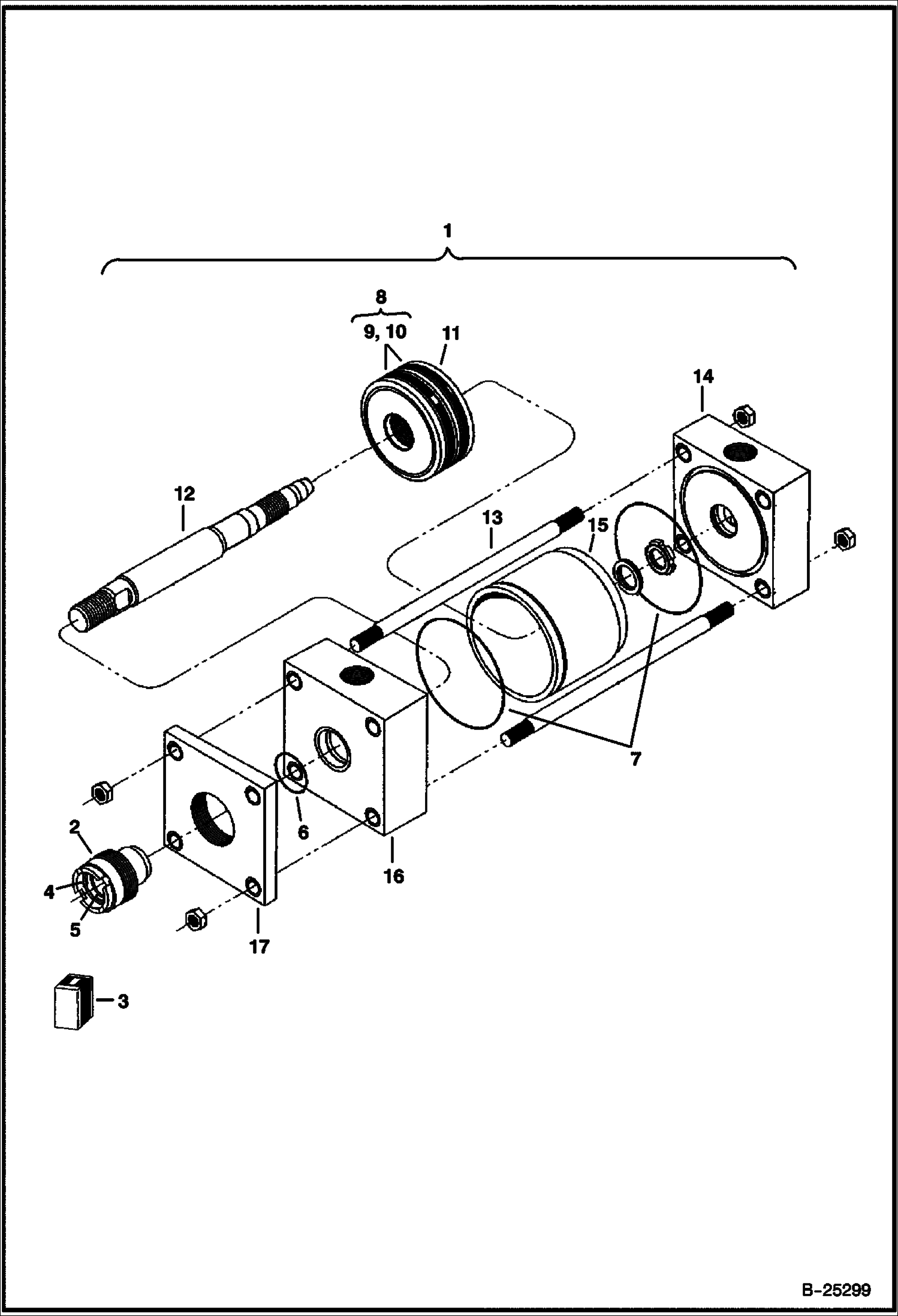 ЦИЛИНДР ПЕРЕКЛЮЧАТЕЛЯ БЕТОНОНАСОС - СЕРИЙНЫЙ НОМЕР PREFIX 2354