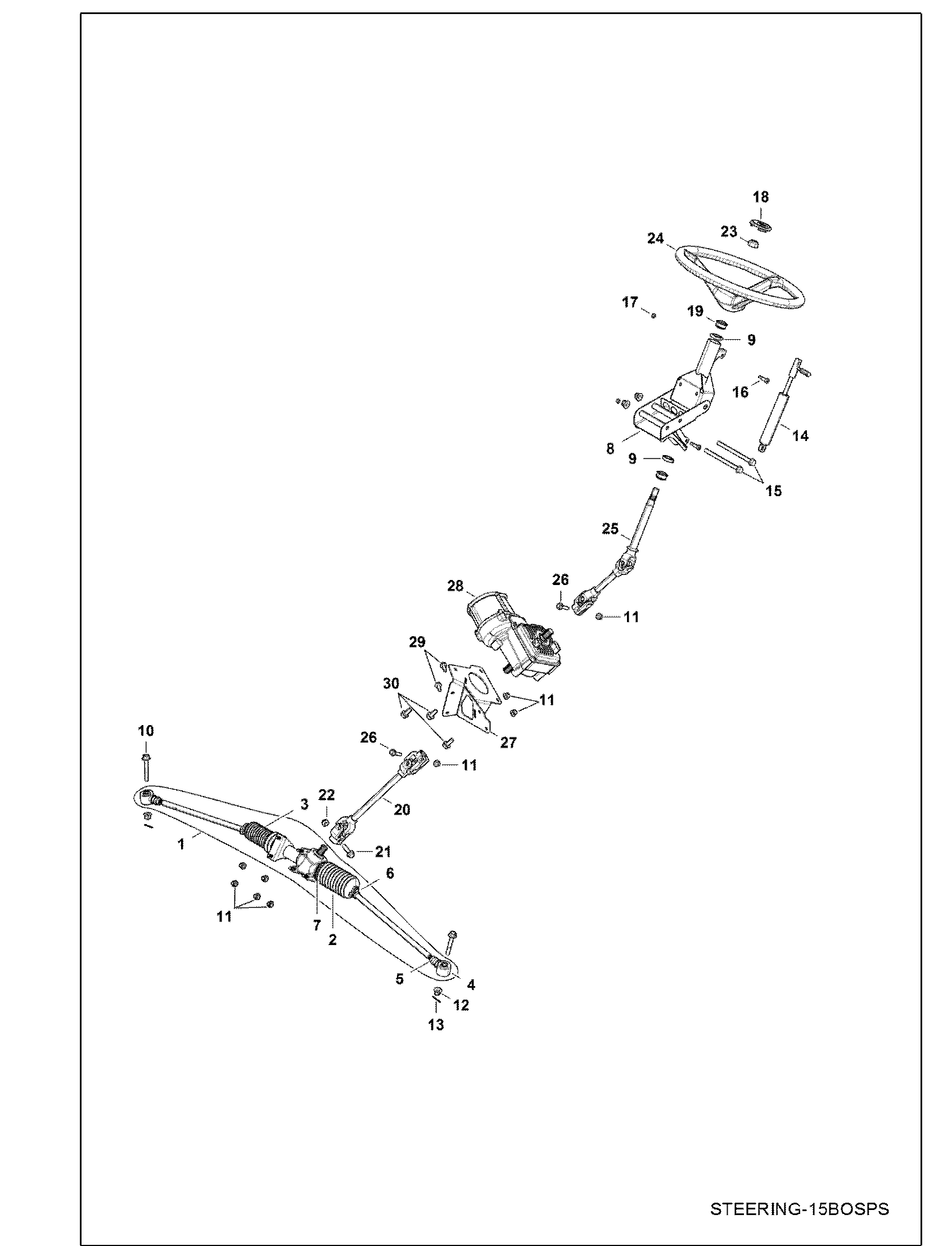 Схема РУЛЕВОЕ УПРАВЛЕНИЕ, РУЛЕВОЕ УПРАВЛЕНИЕ В СБОРЕ