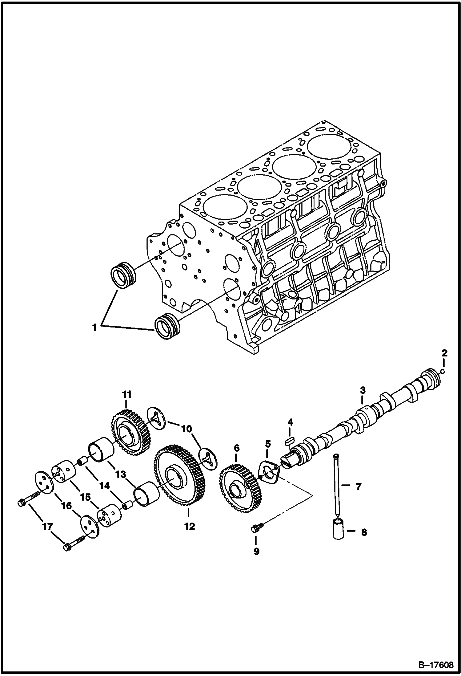 РАСПРЕДЕЛИТЕЛЬНЫЙ ВАЛ (СЕРИЙНЫЙ НОМЕР 5219 И 5220) (V3300 DI T KUBOTA) (TIER I)