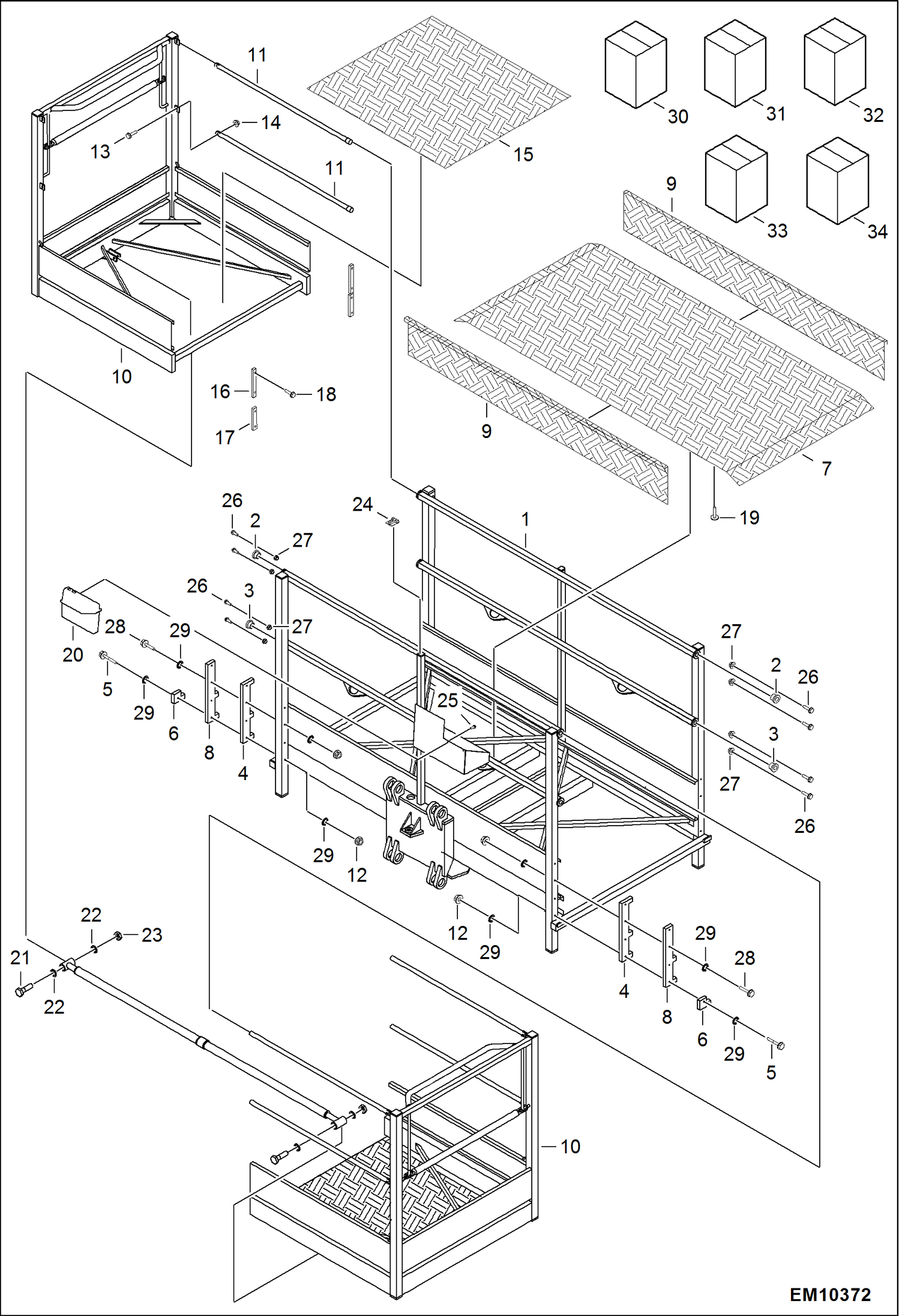 ОСНОВНАЯ ПЛАТФОРМА (РАМА ШАССИ И ВЫДВИЖНЫЕ УСТРОЙСТВА) (СЕРИЙНЫЙ НОМЕР B35R00101 И ВЫШЕ)