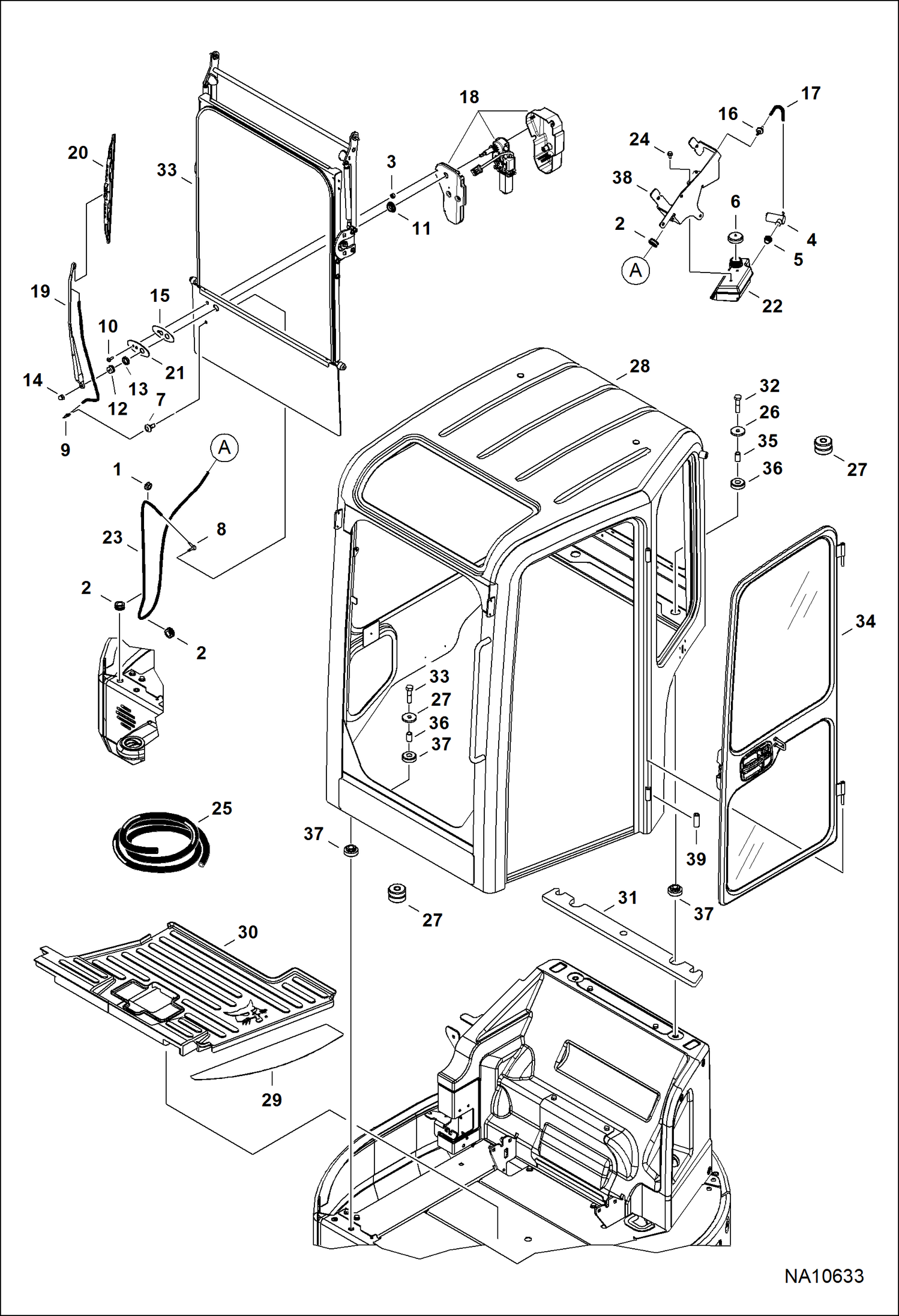 КАБИНА ВОДИТЕЛЯ (КРОНШТЕЙН, ЛОБОВЫЕ СТЕКЛА И ДВЕРЦА)