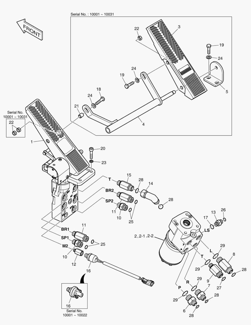 1220 BRAKE PEDAL VALVE & STEER UNIT