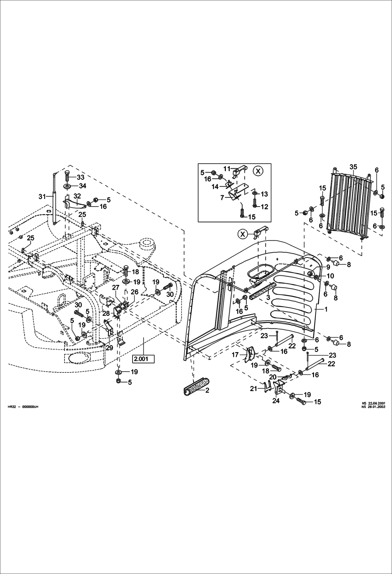 КАПОТ ДВИГАТЕЛЯ (СЕРИЙНЫЙ НОМЕР 522311360 И ВЫШЕ)