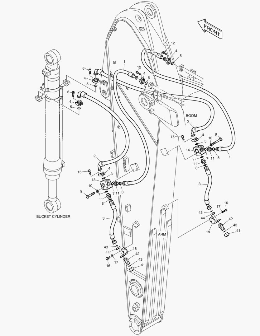 ГИДРОСИСТЕМА РУКОЯТИ - РУКОЯТЬ 2.9 м(ГРЕЙФЕРНЫЙ КОВШ)