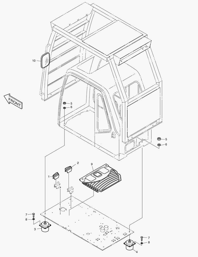 КРЕПЛЕНИЕ КАБИНЫ В СБОРЕ
