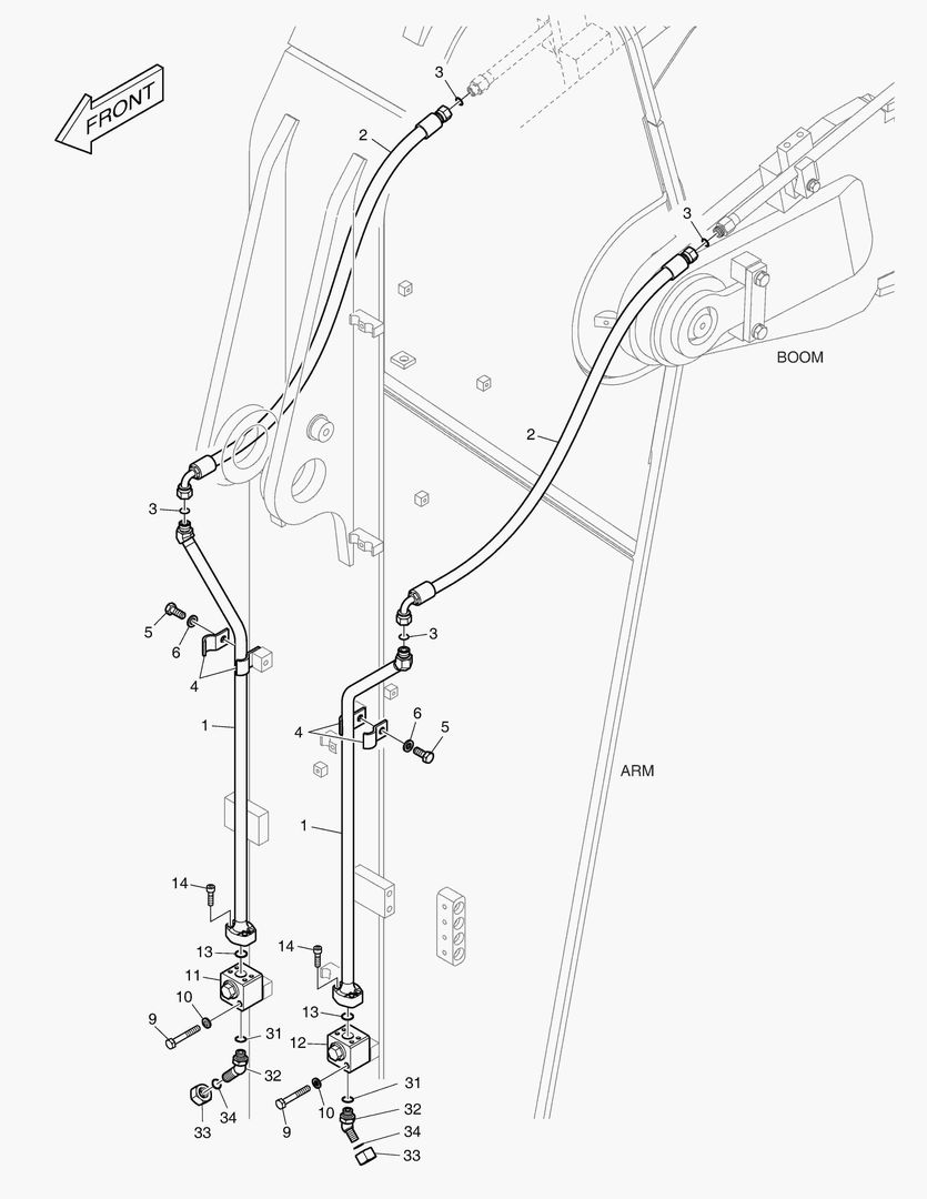 ГИДРОСИСТЕМА РУКОЯТИ - ВРАЩЕНИЕ(РУКОЯТЬ-2.85 м)