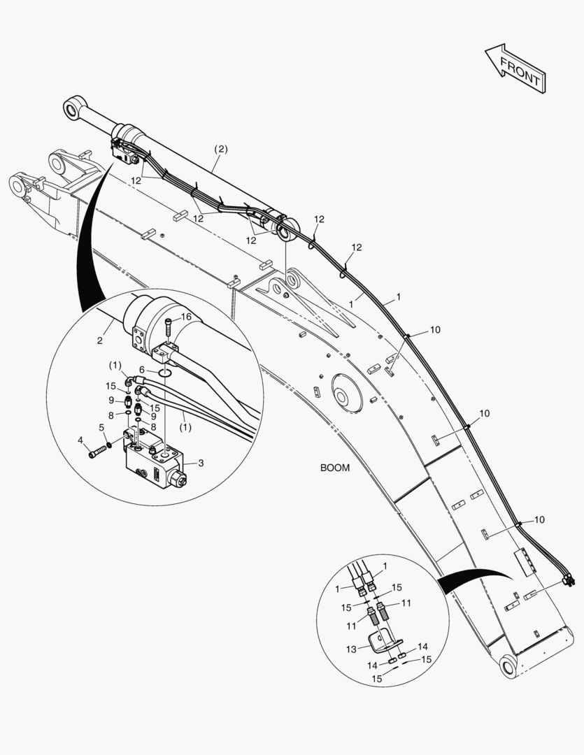 Схема ГИДРОСИСТЕМА СТРЕЛЫ - КЛАПАН ЗАМКА РУКОЯТИ