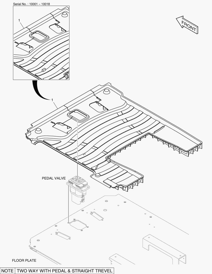 6250 FLOOR MAT - TWO WAY WITH PEDAL(2)