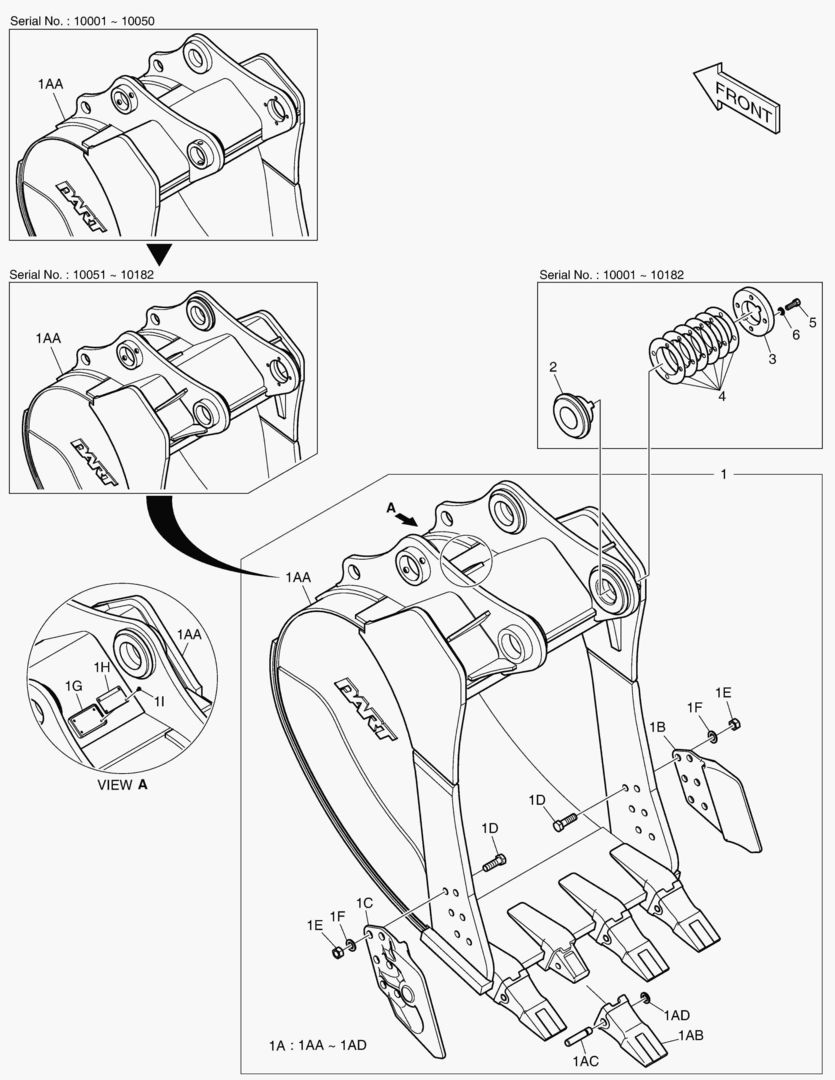 6860 BUCKET ASS`Y - 1.20mВі(42`) - SIDE PIN [10001~10231]