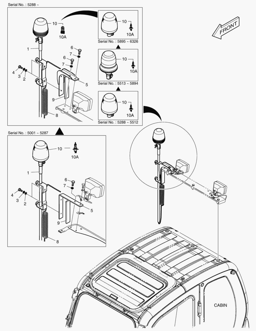 Спецтехника 6310 ROTATING BEACON(TELESCOPIC) WITH LAMP [5001~7129] - главное фото