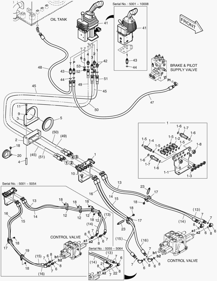ТРУБОПРОВОД СЕРВОУПРАВЛЕНИЯ - РЫЧАГ ПЕРЕДАЧИ + 2 КАТУШКИ