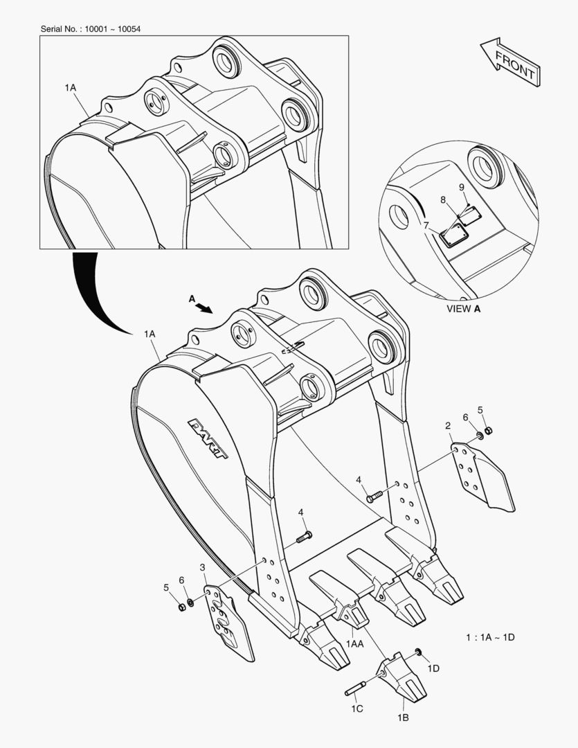 7050 BUCKET - 1.73гЋҐ(48`) - SIDE PIN