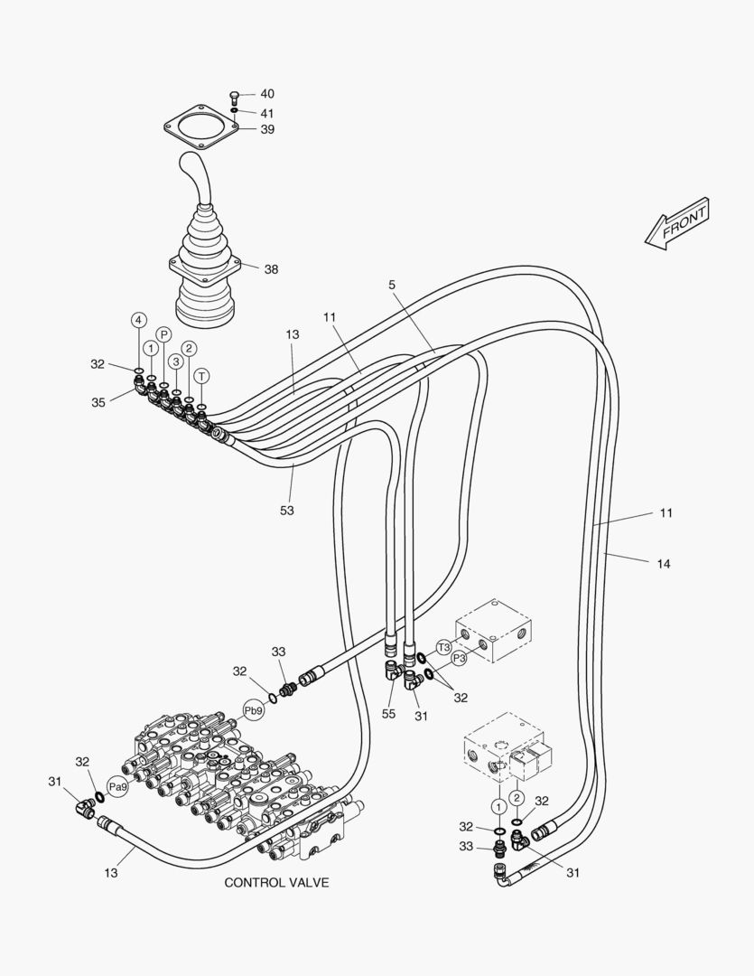 ТРУБОПРОВОД СЕРВОУПРАВЛЕНИЯ(2)-ПОВОРОТ СТРЕЛЫ
