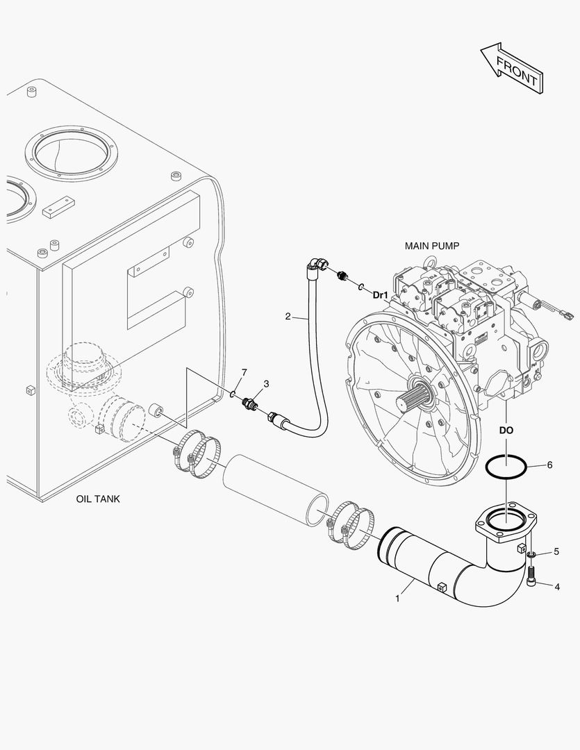 1245 OIL COOLER PIPING(1) - K TYPE