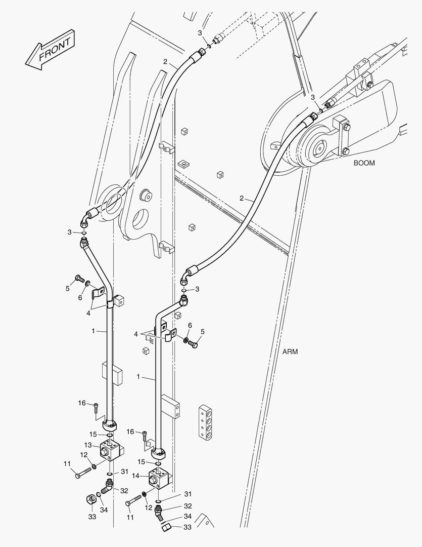 ГИДРОСИСТЕМА РУКОЯТИ - ВРАЩАЮЩИЙСЯ (РУКОЯТЬ 2.6 м)