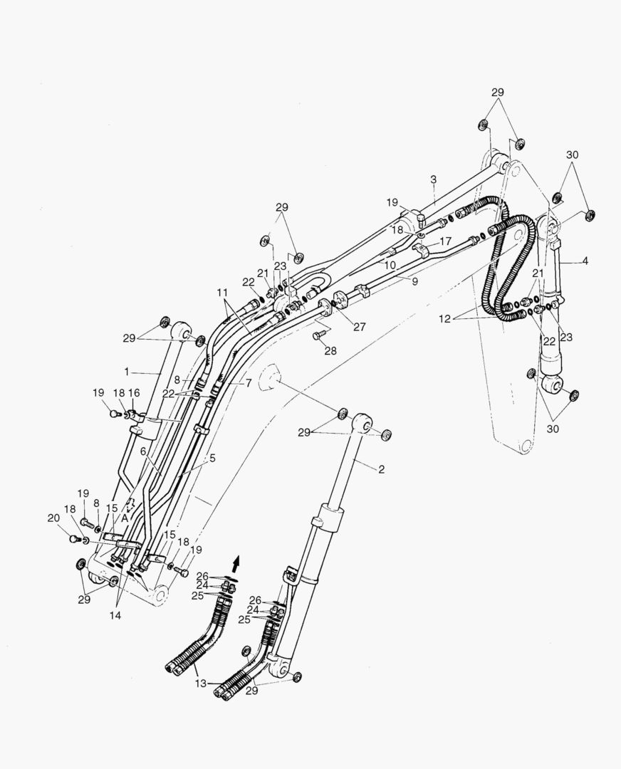 ПЕРЕДНИЙ ТРУБОПРОВОД-СТРЕЛА 4.15 м